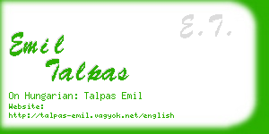 emil talpas business card